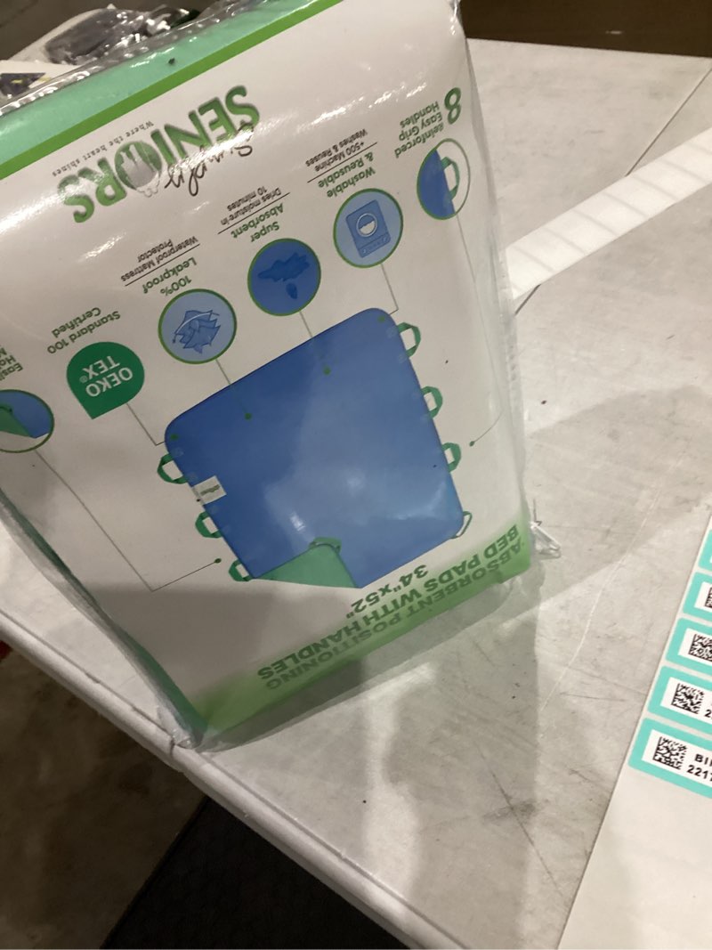 Condition photo showing New/Like New for absorbent positioning bed pads for elderly with 8 handles 34"x52"- washable waterproof incontinence draw sheets - reusable bed mobility under pads for seniors disabled & bedridden patients-fast-drying 34x52 - 8 handles
