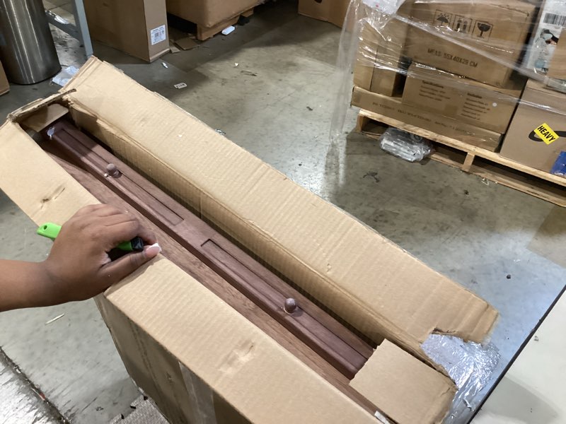 Condition photo showing As Is for teakmama 27.6" h tall puzzle board 1500 piece puzzle table with legs, 4 drawers, 34.3" w x 26.5" d large wood folding jigsaw puzzle board with cover for adults, chocolate brown chocolate brown 1500pc