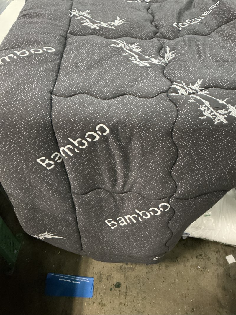 Condition photo showing As Is for (unknown size)bedlore queen mattress topper viscose derived from bamboo, thick pillow top mattress pad with stretchable pockets for 6-18 inches mattress, soft mattress topper for back pain relief(dark gray) 2 dark gray queen