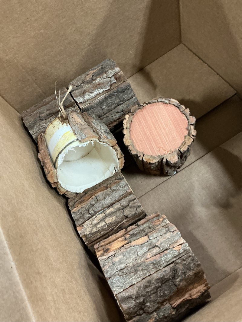 Condition photo showing Good Condition for 6 pcs wooden vase for centerpieces wedding flower table centerpieces woodland party decor rustic farmhouse bark stump buckets vintage planter pots for garden baby shower window home (large) large 6