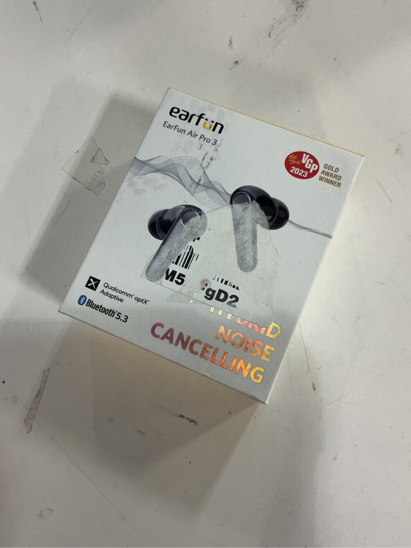 Condition photo showing Good Condition for earfun air pro 3 noise cancelling earbuds, qualcomm® aptx™ adaptive sound, 6 mics cvc 8.0 enc, bluetooth 5.3 earbuds, multipoint connection, 45h playtime, app customize eq, wireless charging black