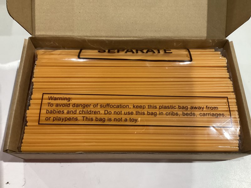 Condition photo showing New/Like New for 100 Pcs Christmas Plastic Gingerbread Man Shaped Straws Disposable Drinking Straw Bulk for Cocktail Xmas Party Birthday Party Supplies (Khaki) 100 Khaki