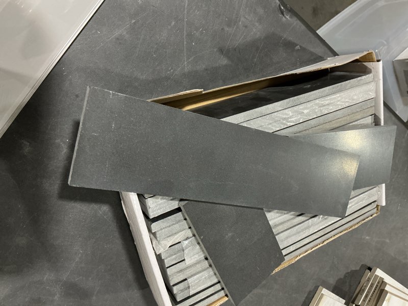 Condition photo showing Good Condition for 3”x 12”  BASALT CHARCOAL TILE ( 19) 