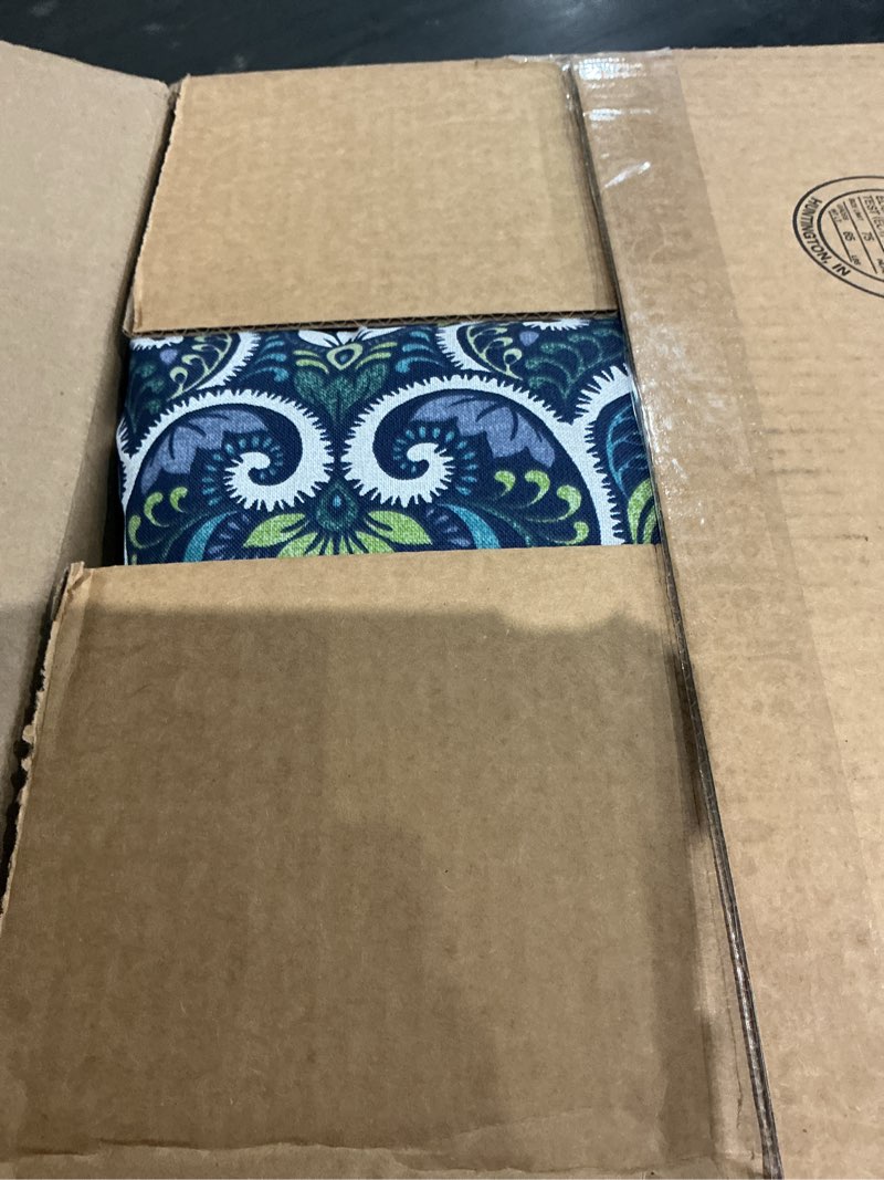 Condition photo showing Good Condition for arden outdoor toss pillow, 2 pack, 16 x 16, rain-proof, fade resistant sapphire aurora blue damask 16 x 16 sapphire aurora blue damask 2