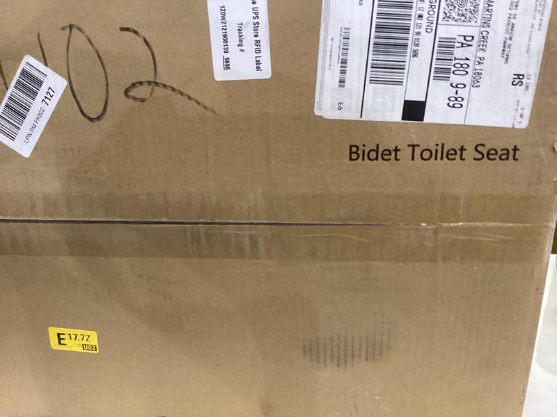 Condition photo showing As Is for Tadashi Bidet Toilet Seat Elongated, Heated Toilet Seat, Instant Warm Water & Dryer, Feminine & Rear Wash, Self-Clean Nozzle, Slow Close Lid, Child/ECO/Silent Mode Smart luxury style