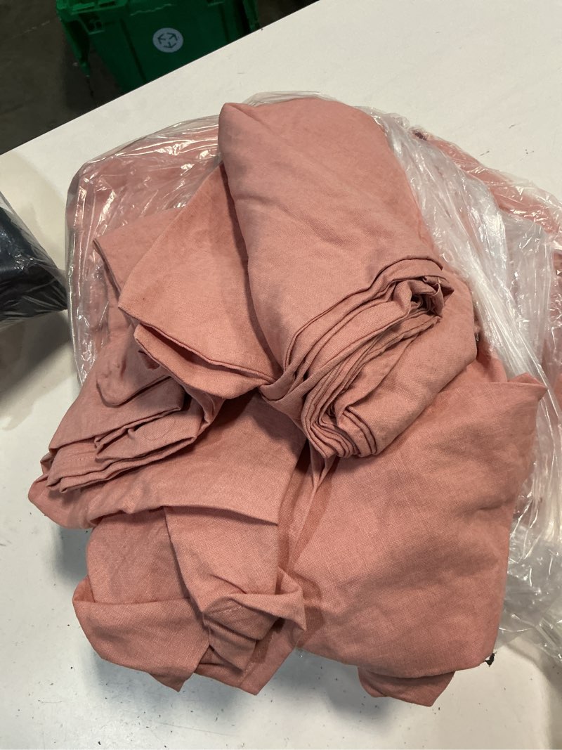 Condition photo showing As Is for quince european linen duvet cover set, king/cal king, rose