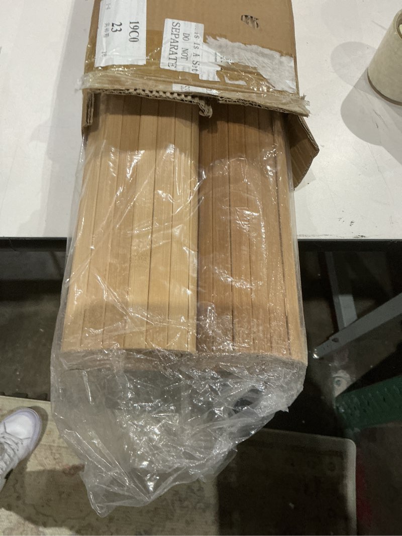 Condition photo showing Good Condition for juexica 2 pcs natural bamboo wall panel for interior wall 48''x96'' bamboo covering renewable pole wainscoting room divider wrap decor for bedroom living room kitchen island office (light carbonized) 48''x96'' light carbonized 2