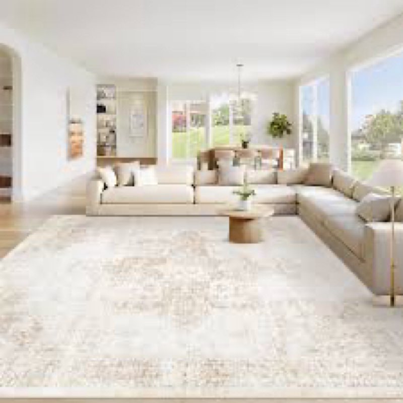 duidy 9x12 vintage washable area rugs boho medallion large distressed retro accent carpet floral non