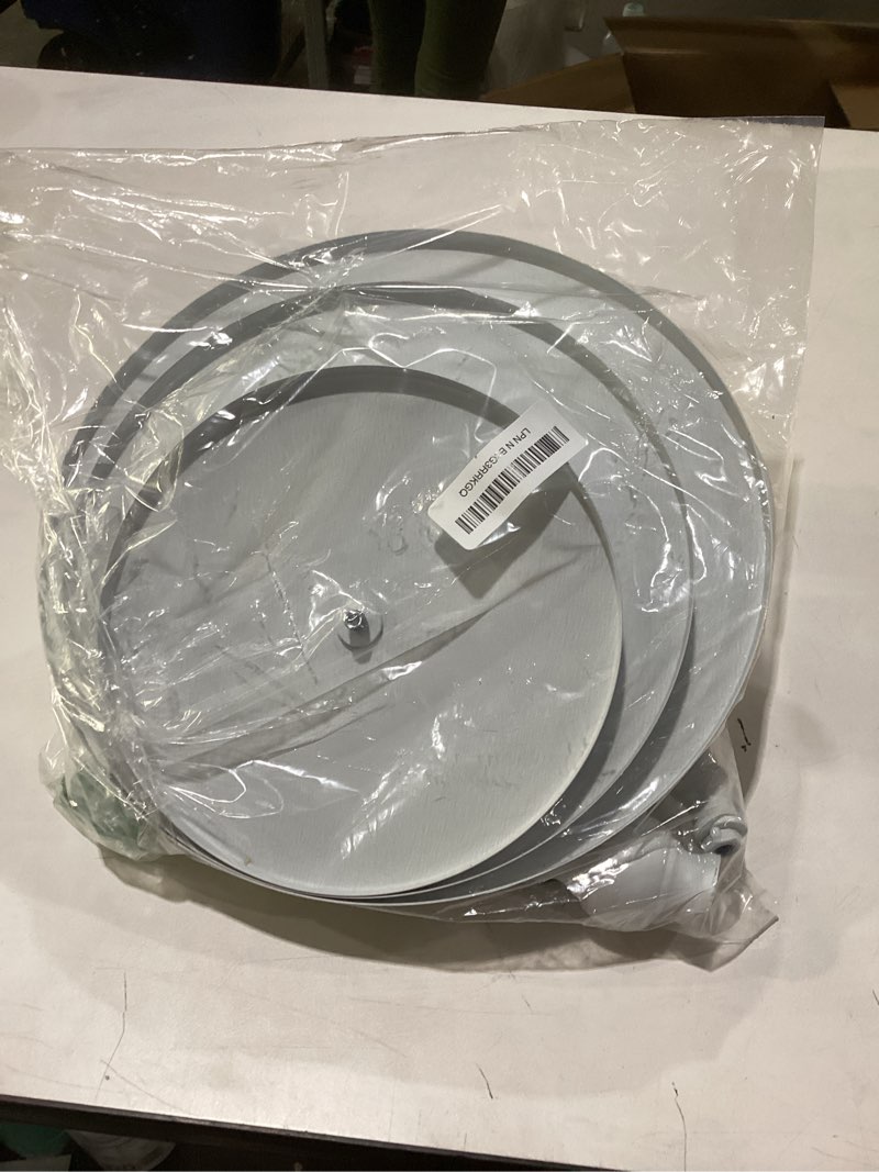 Condition photo showing Good Condition for set of 3 white cake stands, metal round cake holder dessert pie pizza display stand 8" 10" 12" serving tray decoration for wedding celebration party birthday baby shower