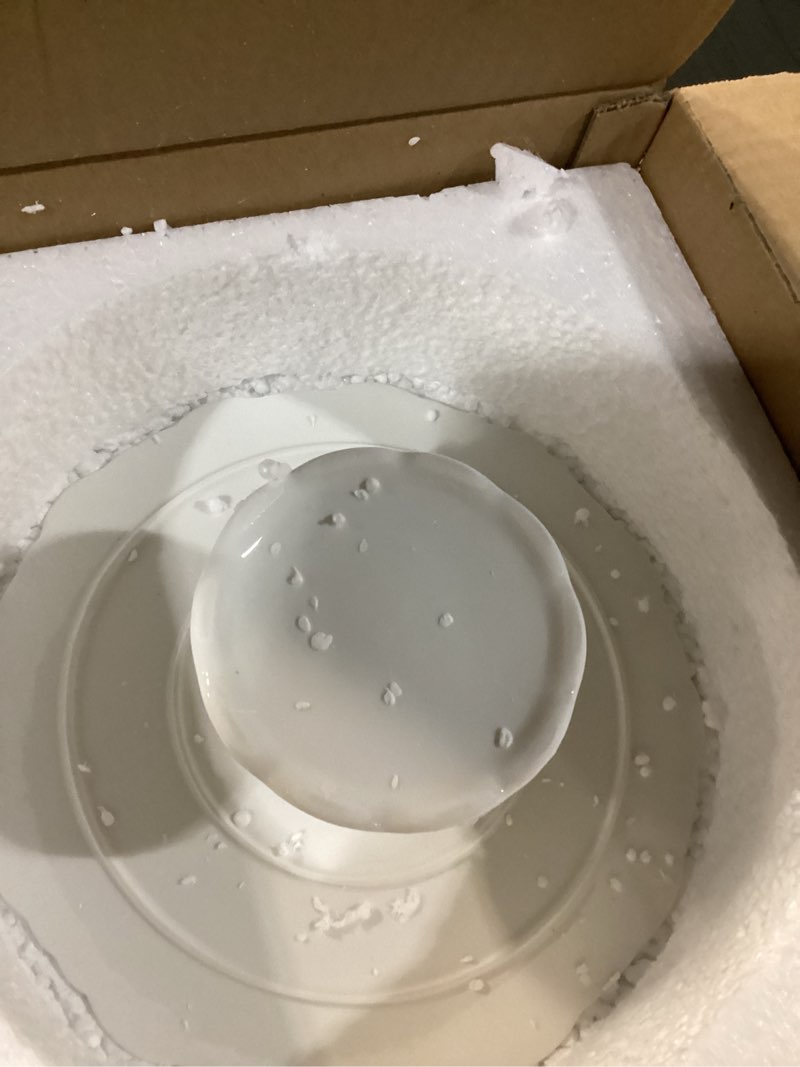 Condition photo showing Good Condition for 10" white cake stand for 8" cake, porcelain cake plate, cake pedestal stand, round dessert stand, wedding cake stand for party, birthday, baby shower, christmas, home decorating cake display stand 10 inch (for up to 8" cake)