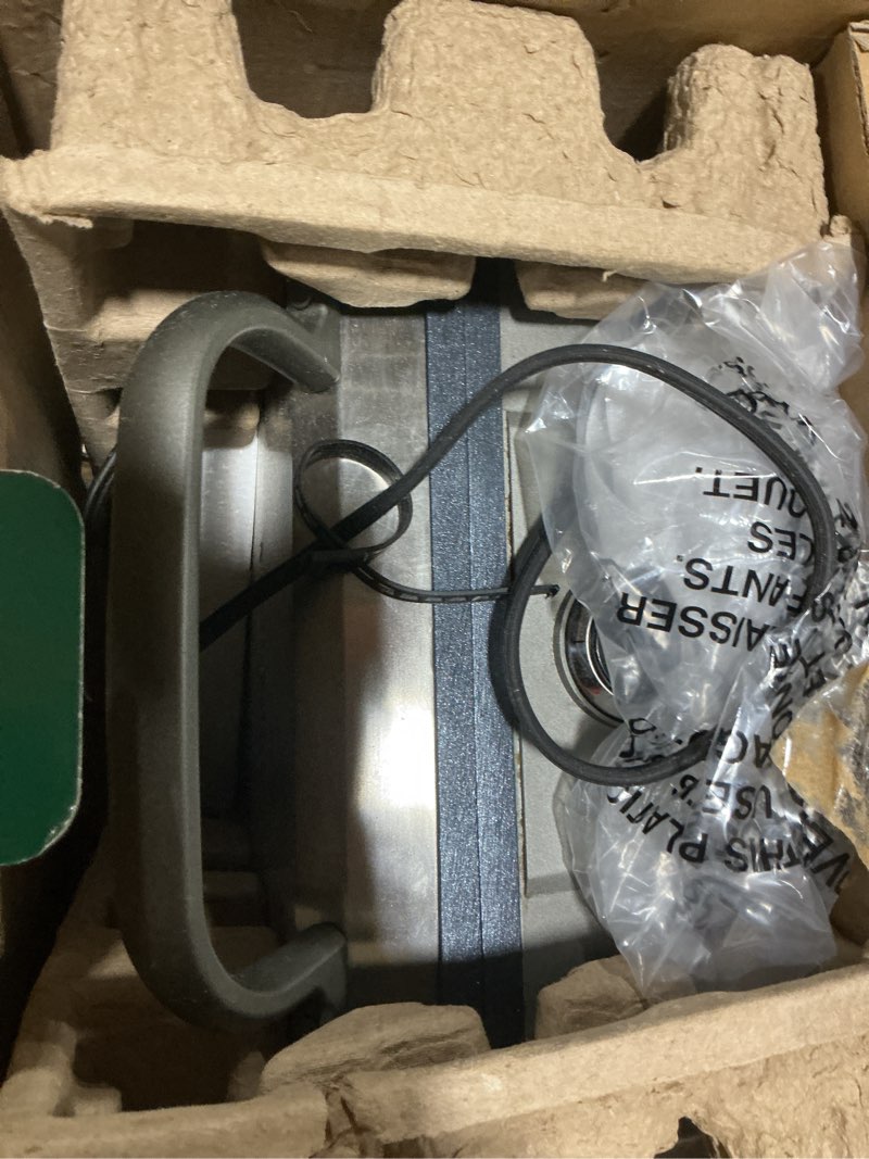 Condition photo showing As Is for Cuisinart Belgian Waffle Maker with Pancake Plates, Nonstick Plates, 6 Browning Levels, Ready Indicator Lights, Temperature Control, Deep Waffle Pockets, WAF-300P1, Brushed Stainless Square Belgian