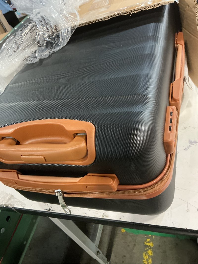 Condition photo showing As Is for ukein luggage set with backpack,polycarbonate carry on luggage airline approved with spinner wheels, hardshell travel suitcase with tsa lock,suitcase set 3 piece black carry on 3 piece set (20inch)
