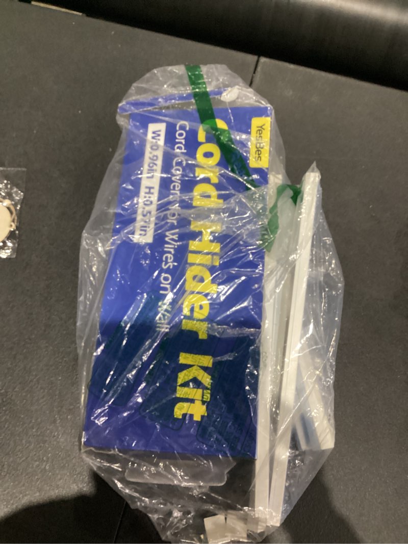 Condition photo showing As Is for 500in Cord Hider Kit, Cord Covers for Wires on Wall, Paintable Cable Raceway, Cord Hider for Wall Mount tv, tv Cable Hider Wall kit, Wire Covers for Cords, 32X L15.75 X W0.96in X H0.57in, White