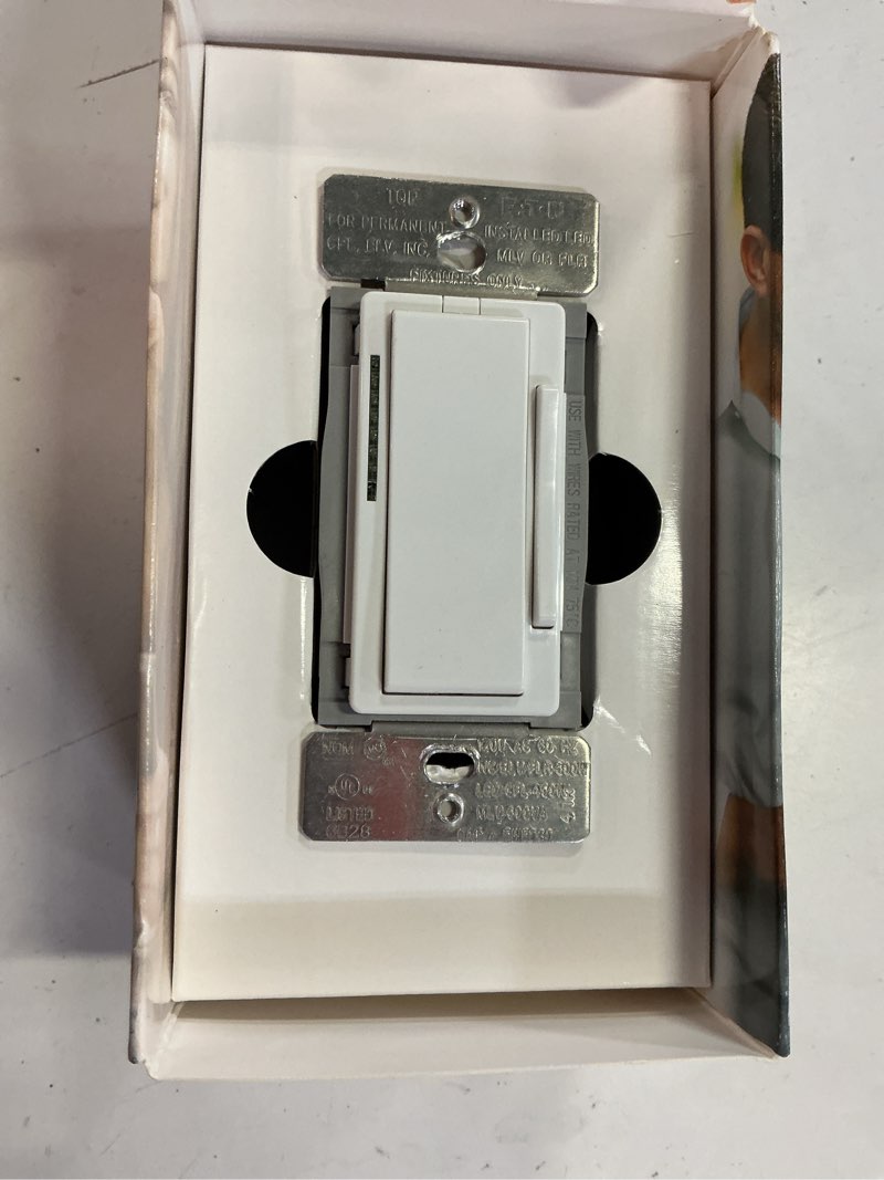 Condition photo showing Good Condition for eaton wi-fi smart single-pole/3-way smart with led decorator master dimmer, white/light almond/ivory
