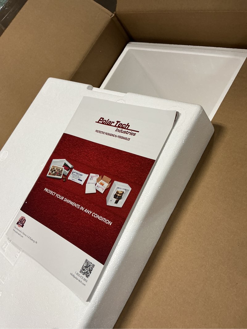 Condition photo showing Good Condition for polar tech 266c thermo chill insulated carton with foam shipper, large, 19" length x 12" width x 16" depth