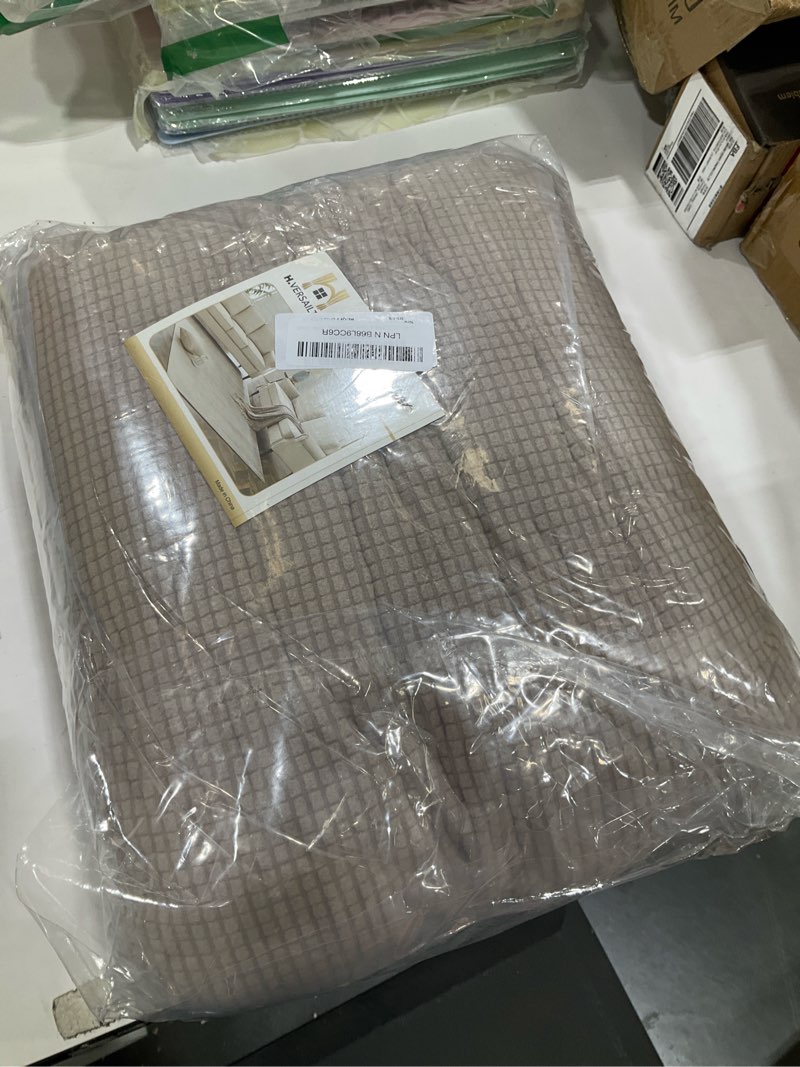 Condition photo showing Good Condition for H.VERSAILTEX 4 Piece Stretch Sofa Covers for 3 Cushion Couch Covers for Living Room Slipcovers (Base Cover Plus 3 Seat Cushion Covers) Upgraded Thicker Jacquard Fabric (Sofa, Sand) Large Sand
