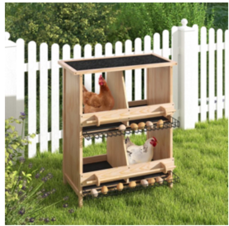 2-Tier Free Roll Away Nesting Box for Chickens With Waterproof Roof, Standing Poles And Thermal Insulation Cotton, convenient for Collecting eggs