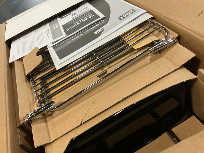 Condition photo showing New/Like New for weber go?anywhere charcoal grill – compact portable bbq grill for camping, tailgating & outdoor cooking with 2?piece cooking grate & precise airflow dampers charcoal split grate 11.5"x19.5"x15"