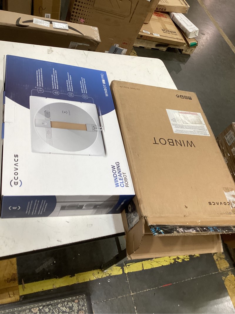 Condition photo showing Good Condition for ecovacs winbot w1 pro window cleaning robot, intelligent cleaning with dual cross water spray technology, win slam 3.0 path planning, 2800pa suction power, edge detection technology, app control,grey