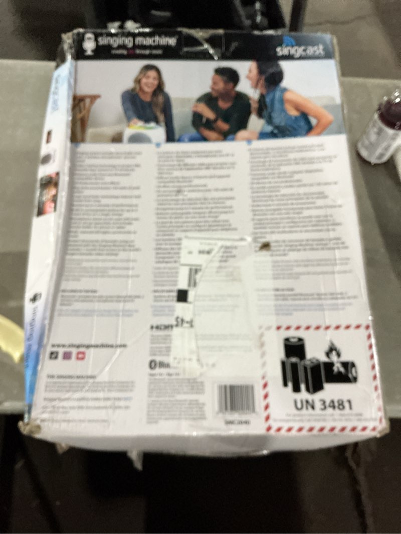 Condition photo showing Good Condition for (Similar to) Singing Machine SMC2040S Ultimate Karaoke System, 50 watts System, Sing Cast Video Streaming and Pitch Lab Technology with Rechargeable Battery and Two Wireless Mics, White White NEW SingCast Ultimate