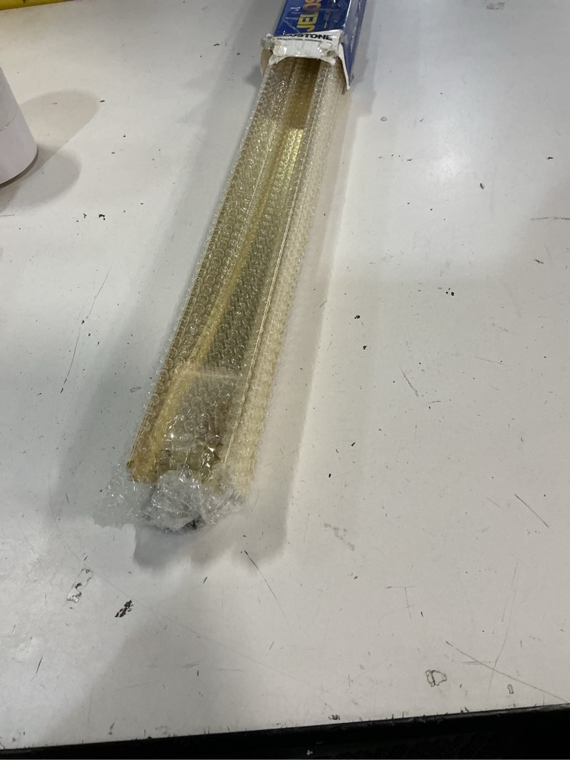 Condition photo showing Good Condition for u-shaped aluminum door bottom shoes with drip cap(gold) - fire rated - 1-3/4"w x 1-5/16"h x 36" l weather stripping seal for exterior doors, vinyl insert, js-216dv gold 1-3/4"w x 1-5/16"h x 36"l