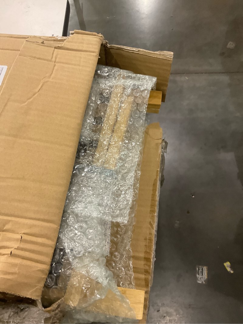 mDesign Freestanding Bamboo 2 Section Double Laundry Organizer Hamper with Removable Storage Sorter 