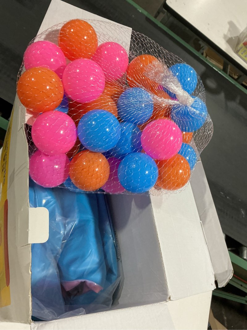 Condition photo showing Good Condition for QPAU 3-in-1 Inflatable Bounce House for Toddlers 1-3, Ball Pit & Trampoline, Inflatable Bouncy House with Pump, Safety Net, Indoor & Outdoor Bubble Bouncer Baby Play Yard Red & Yellow