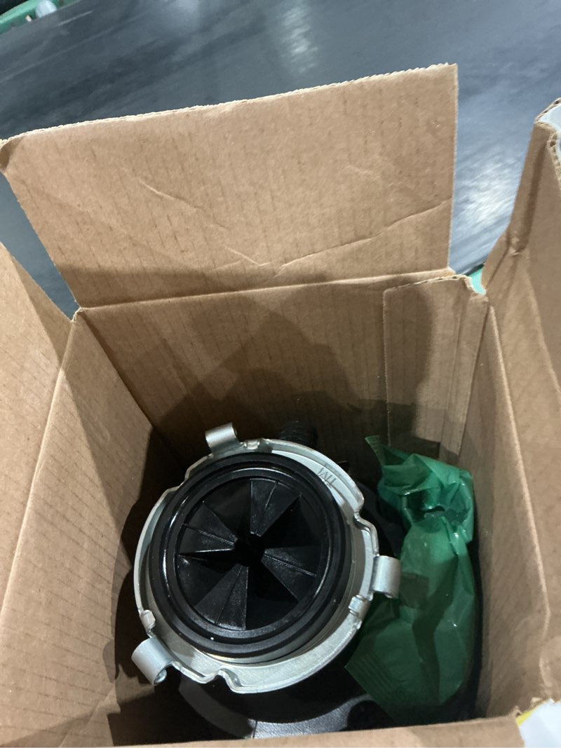 Condition photo showing As Is for insinkerator badger 1xl continuous feed 1/3-hp septic safe non-corded garbage disposal