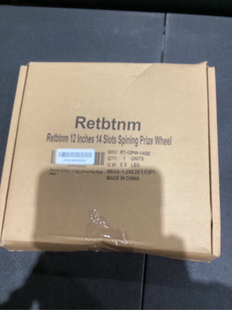 Condition photo showing As Is for 12 Inch Prize Wheel, 14 Slots Spinning Wheel for Prizes, Heavy Duty Base Spinner for Explosive Classroom, Birthday Moments, Parties