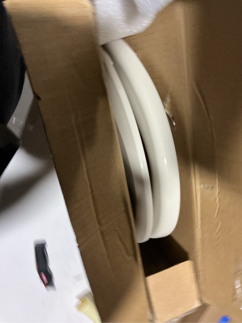 Condition photo showing Good Condition for Toilet Seat, Elongated Toilet Seat with Toddler Seat Built in, Potty Training Toilet Seat Elongated Fits Both Adult and Child, with Slow Close and Magnets- Elongated Almond Almond Elongated With Toddler Seat
