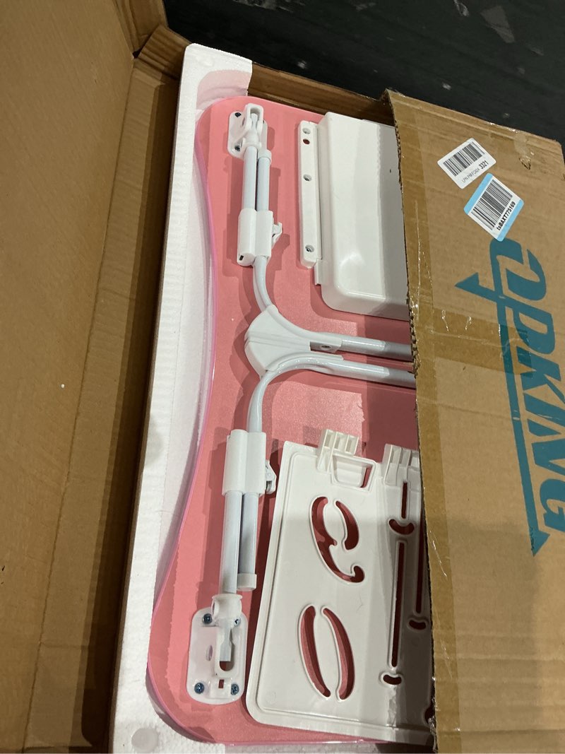 Condition photo showing Good Condition for lap desk for bed adjustable height, foldable bed table with storage drawer, tablet slot & cup holder, portable laptop stand for bed & sofa, bed desk for adults & kids, pink