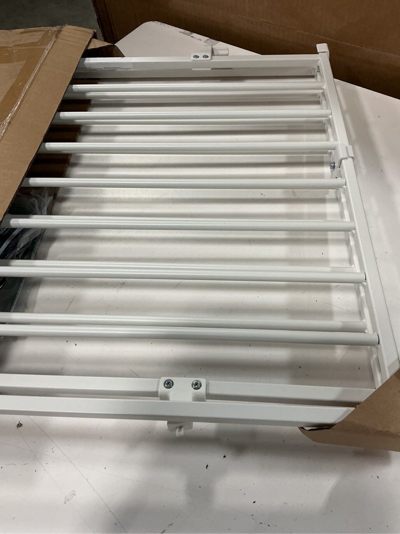 Condition photo showing Good Condition for babelio baby gate for stairs, kitchen & doorways, 26-43" w 28" h no bottom bar| easy installation| one-handed operation| auto-close| hardware mount (drill needed) safety dog/pet gate indoor (white)