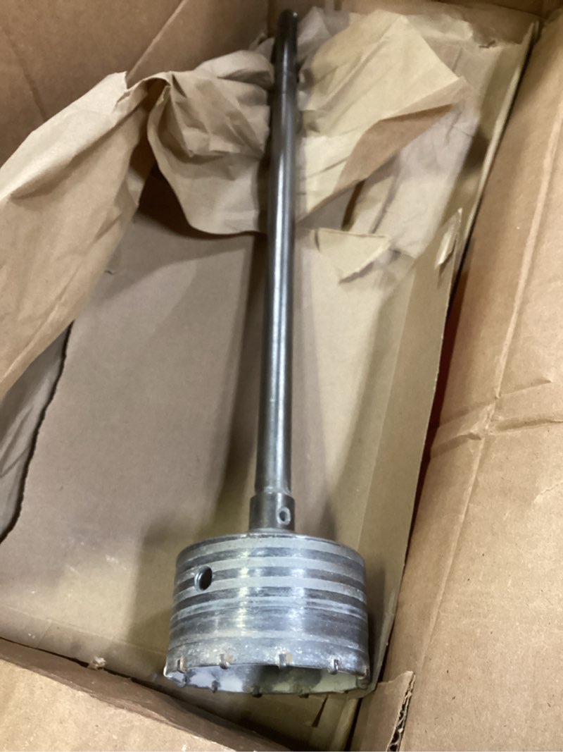 Condition photo showing As Is for 4 inch sds max rotary hammer core bit - core drill bit for concrete, masonry, cement, silicate brick - concrete hole saw with sds max shank 20'' (500mm) and center drill graff 4 inch sds max shank