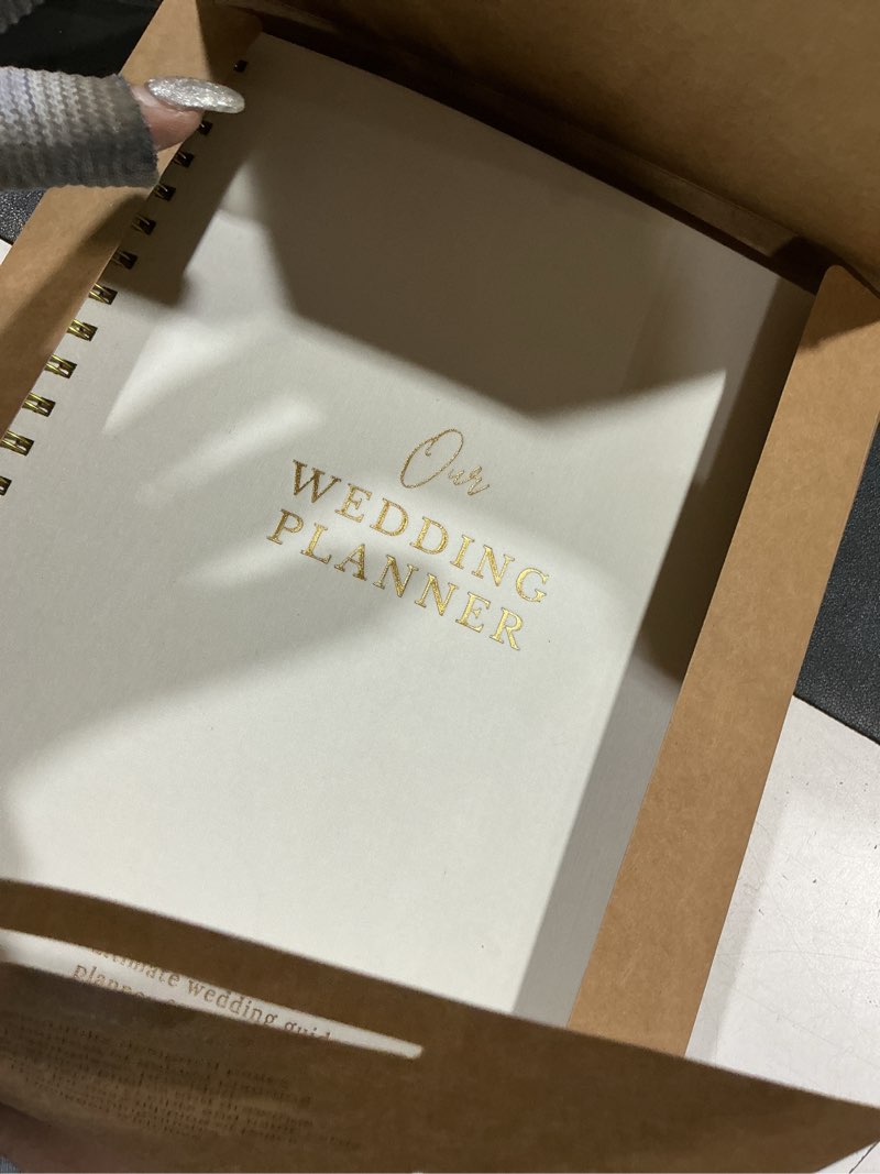 Condition photo showing Good Condition for timeless premium linen wedding planner book and organizer – wedding planning book, comprehensive keepsake & countdown binder, perfect engagement gift for women, 11" x 9" (cream) linen cream