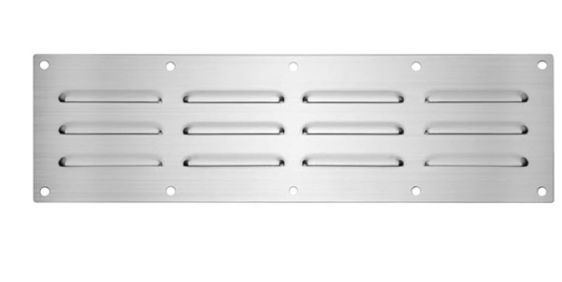 4 pack stainless steel venting panel for bbq grill accessory, 15x6.5 inch (20-slots), 304 grade meta