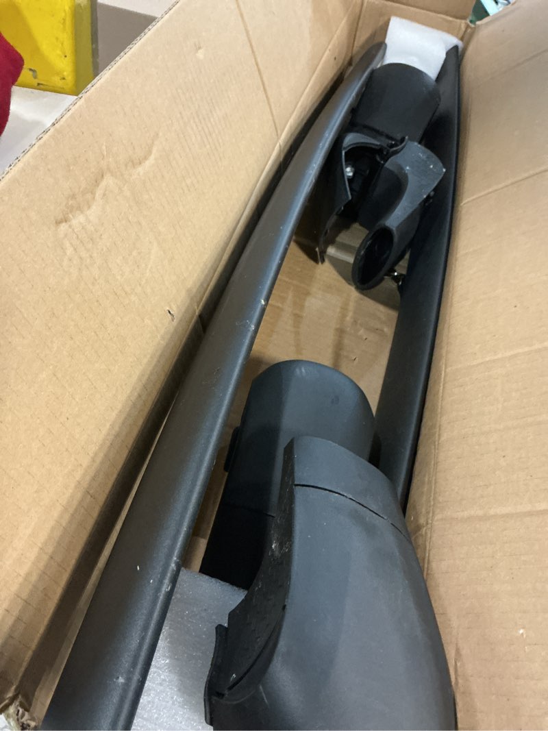 Condition photo showing As Is for vevor roof rack cross bars, universal fit for naked roofs without raised rails/flush rail/black moldings, 165 lbs capacity, lockable heavy duty aluminum crossbar racks roof rail rooftop luggage canoe