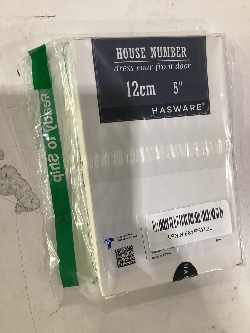 Condition photo showing Good Condition for hasware floating house number sign for home - 5 inch modern numerous easy diy installation for post street (silver brushed, 0) silver brushed 0