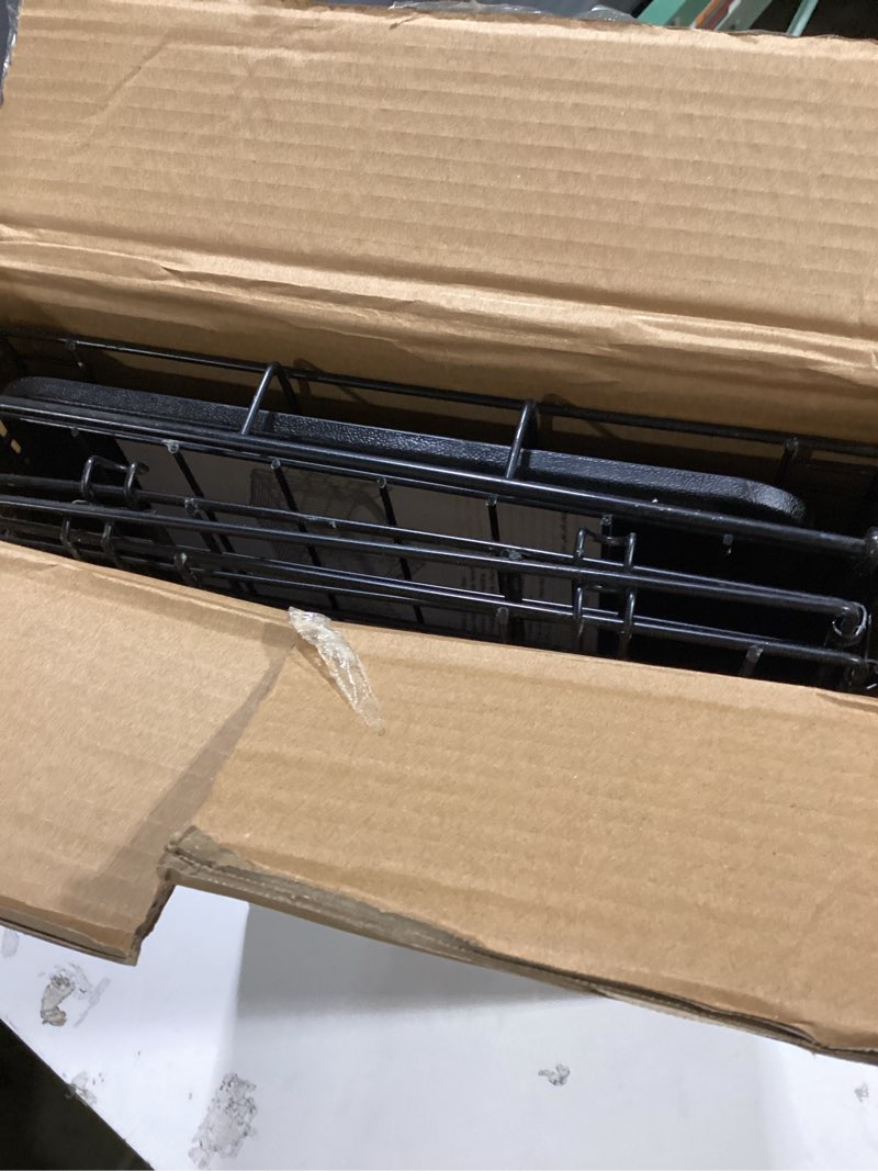 Condition photo showing Good Condition for amazon basics portable, foldable metal wire dog crate with removable tray, double door, divider panel, easy to assemble, 22 x 13 x 16 in, black 22.0"l x 13.0"w x 16.0"h double door w/ divider