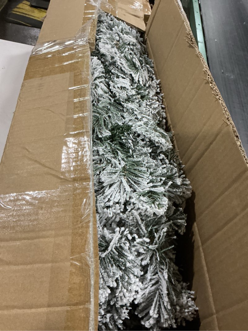 Christmas Tree, 6Ft/1.8M Artificial Christmas Trees with Lights, Snow Flocked Xmas Tree with Foldabl