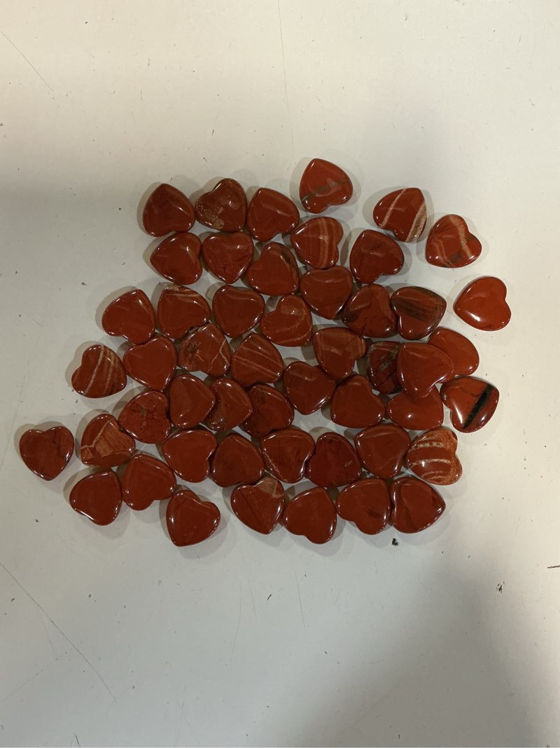 Condition photo showing New/Like New for gerrii 50 pcs heart healing stone bulk quartz heart inspirational stones gift for women love pocket polished natural energy balancing meditation 0.8 inch(red)