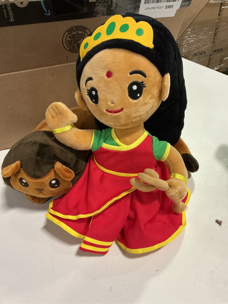 Condition photo showing Good Condition for MODI TOYS Durga Devi (Medium - 11 inch) Mantra Singing Stuffed Plush Toy | Ideal for Newborns, Infants, Toddlers, Grandparents | Best for Diwali, Baby Shower, Birthday | Teddy Bear Panda Elephant Durga Devi Medium
