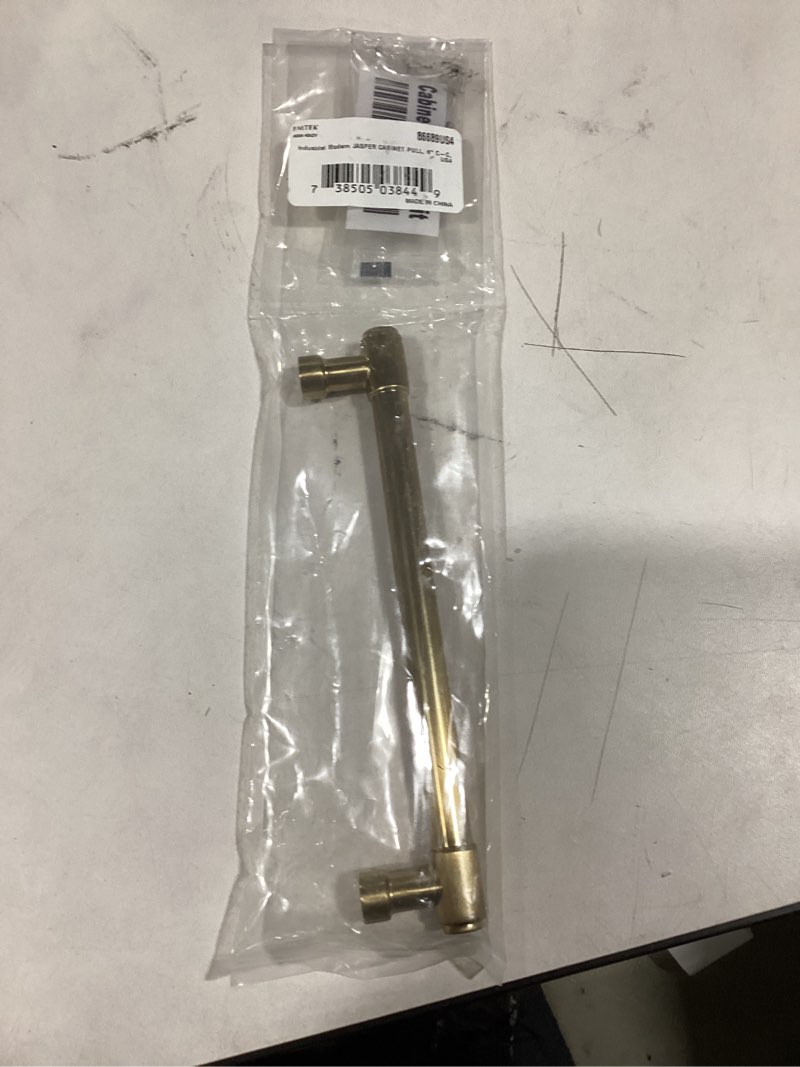 Condition photo showing As Is for Emtek 86689US4 Emtek 86689 Jasper 6 Inch Center to Center Bar Cabinet Pull from The Industrial Modern Collection