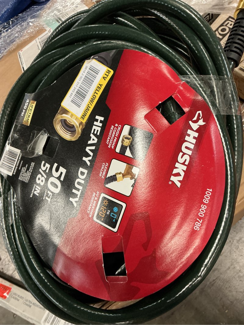 Condition photo showing As Is for 5/8 in. x 50 ft. heavy-duty hose