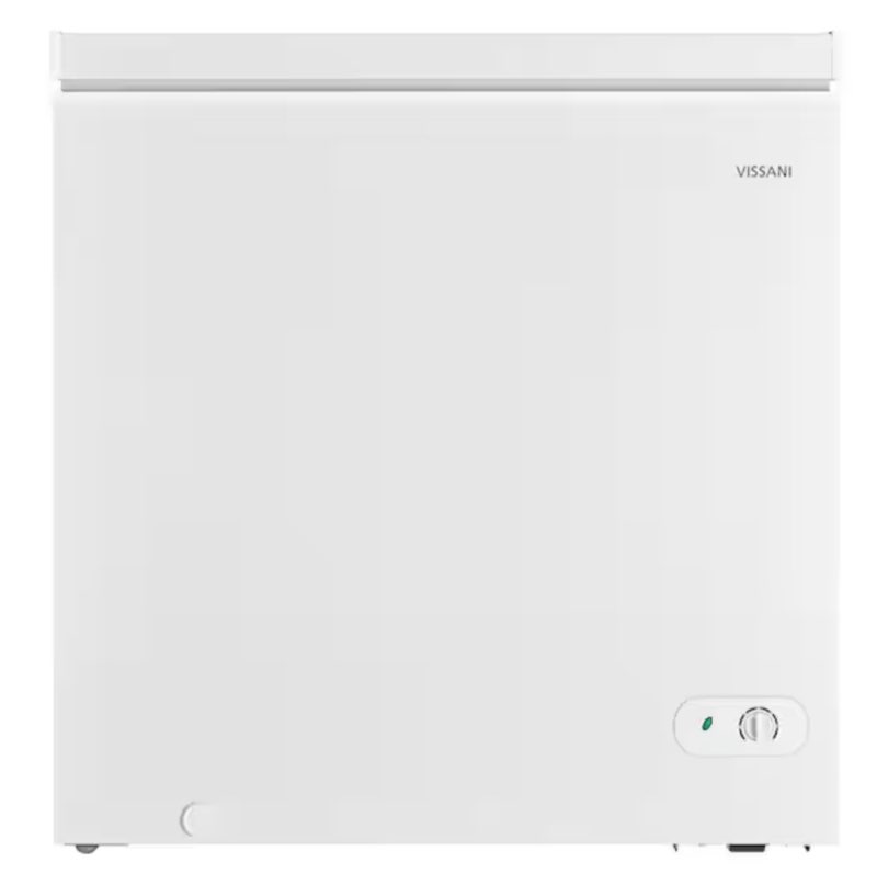 7.0 cu. ft. manual defrost chest freezer with led light in white, garage ready