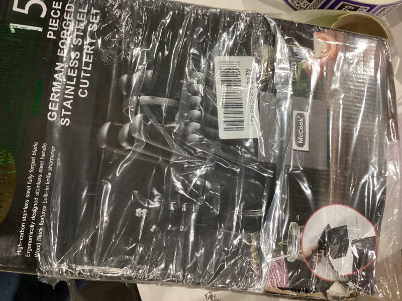 Condition photo showing Good Condition for McCook® Knife Sets,German Stainless Steel Knife Block Sets with Built-in Sharpener, Black BlackBlack 15
