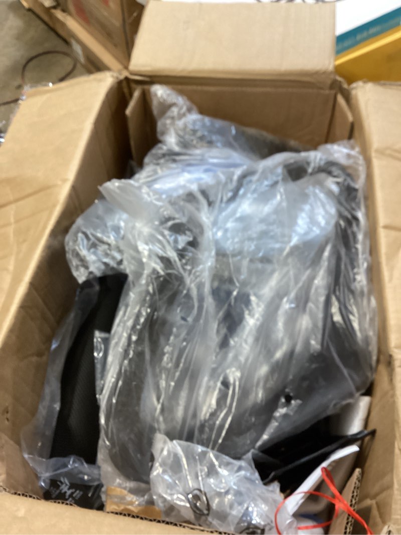 Condition photo showing As Is for olixis office desk chair - ergonomic mid back with lumbar support & rocking mode, height adjustable with fixed armrest, for home, computer, gaming, conference, meeting, 360° swivel, black, 2 pack black 2 pack