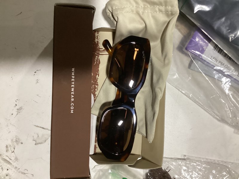Condition photo showing Good Condition for **similar to**chunky narrow rectangular sunglasses - polarized, lightweight acetate, 100% uv protection beige tortoise / amber lens