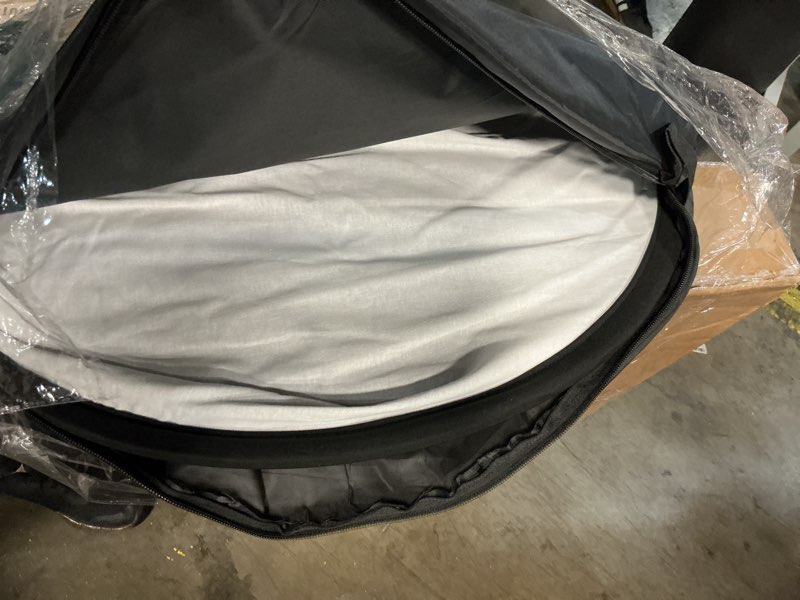 Condition photo showing As Is for 5x7ft/1.5x2m chromakey black white backdrop with 7.8ft/2.4m stand, 2-in-1 reversible collapsible pop-up black white screen background panel for photography studio, live streaming, video shooting black/white