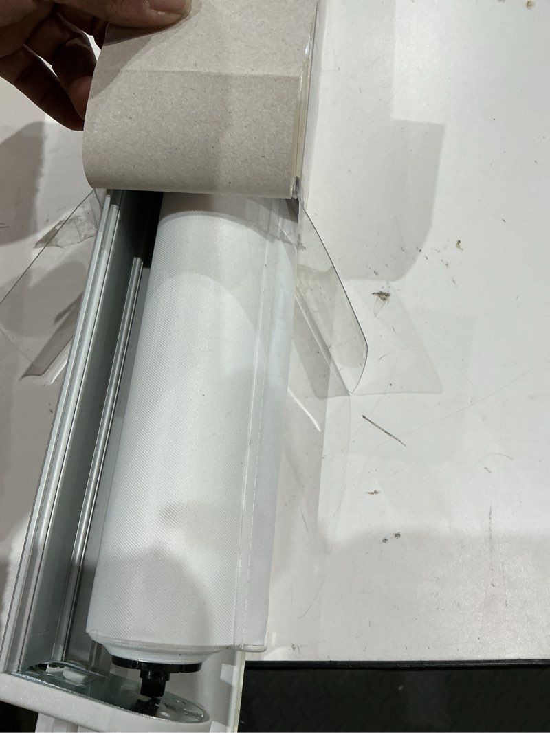 Condition photo showing As Is for aosky cordless roller shades blackout blinds for windows room darkening rolled up shades with spring system, uv protection window shades door blinds for hom