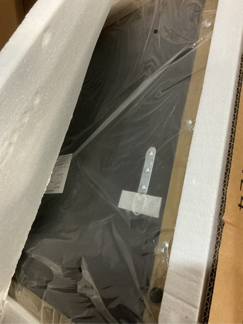 Condition photo showing Good Condition for andy star square wall mirror for bathroom, 24”x24” brushed gold bathroom mirror, rounded corner metal mirror in premium stainless steel frame hangs horizontal or vertical?no rose gold? gold 24"l x 24"w